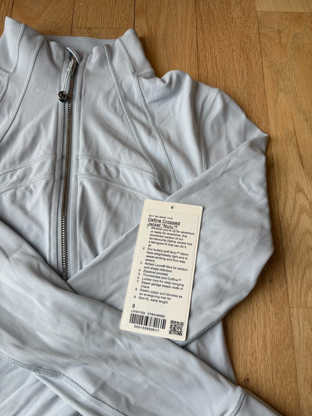 lululemon starch blue define cropped jacket nulu size 8 - Picture 11 of 12